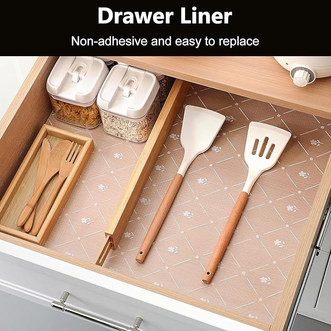INNOLITES Shelf Liners for Kitchen Cabinets, Non Adhesive Drawer Cabinet Liner - Image 2