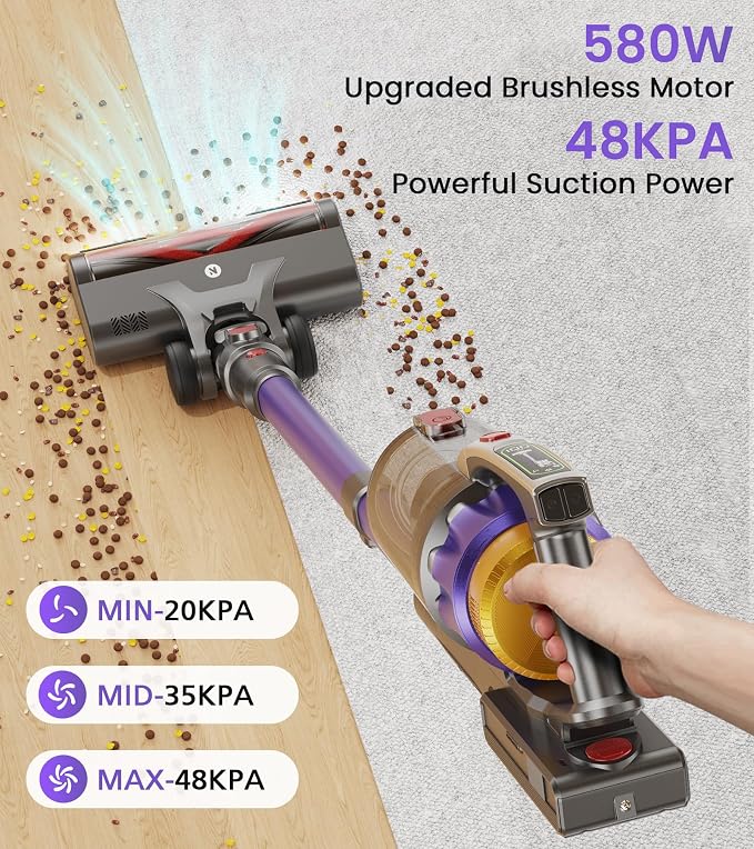 NADALY Cordless Vacuum Cleaner, 2025 New 580W 48KPA 65Mins Stick Vacuum - Image 2