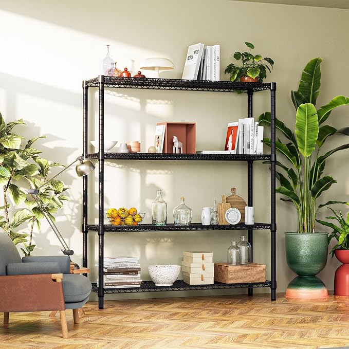 IZEUK 4-Tier Metal Garage Shelving, Heavy Duty Adjustable Storage Rack Organizer - Image 2