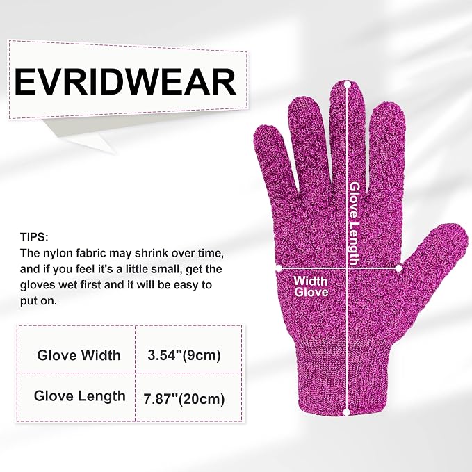 Evridwear Exfoliating Dual Texture Bath Gloves - Image 4