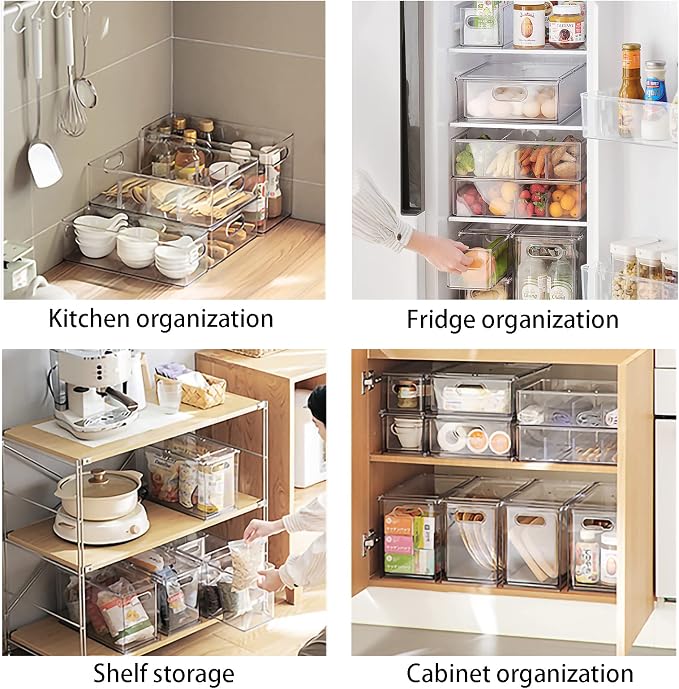 MineSign 7 pack Stackable Refrigerator Organizer Bins Pull-Out Drawers - Image 6