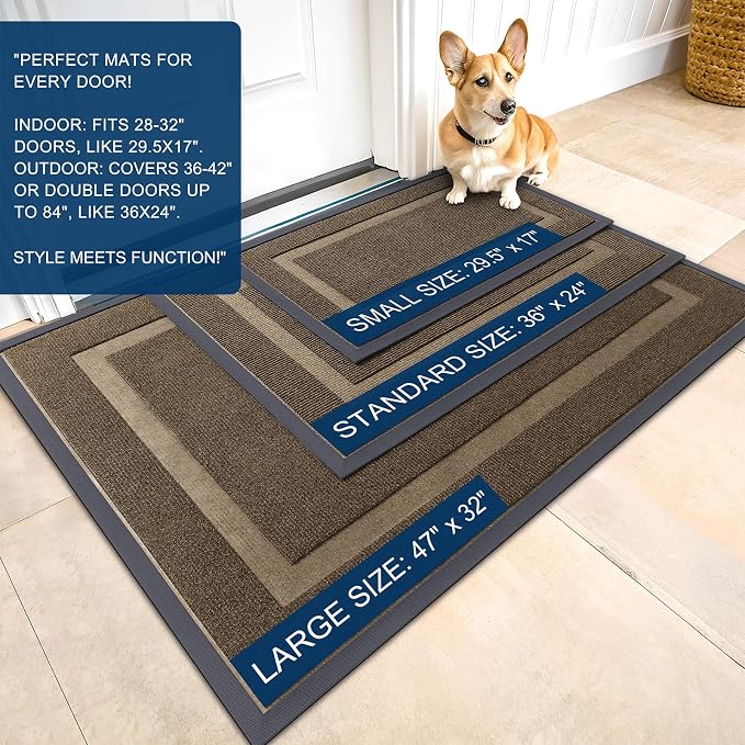 OLANLY Front Door Mat Indoor Outdoor Entrance, Waterproof All-Season, - Image 3