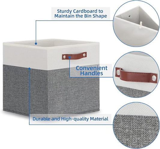 Temary 13x13 Storage Cubes 4 Pack Fabric Cube Storage Bins Large Storage Baskets - Image 2