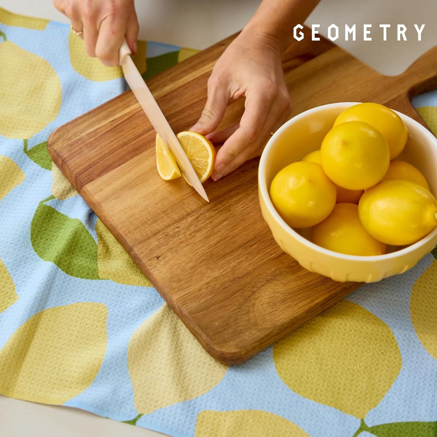 GEOMETRY Tea Towels – Spring & Summer Collection – Quick-Dry, Ultra-Absorbent, Reusable Microfiber Kitchen Towels for Drying & Cleaning - Main Squeeze - 2 Pack