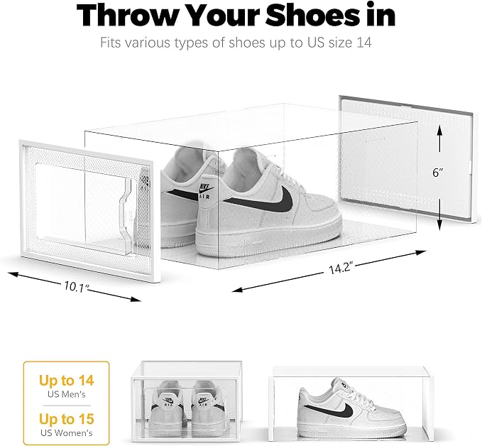 SEE SRPING XX-Large Shoe Storage Box Fit Size 14, Shoe Rack Sneaker Containers - Image 5