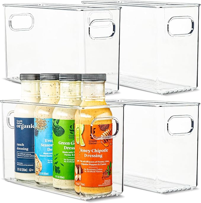 Plastic Food Storage 4 Pack Clear Container Bin by primebox