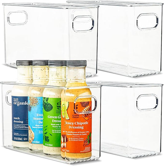Plastic Food Storage 4 Pack Clear Container Bin by primebox