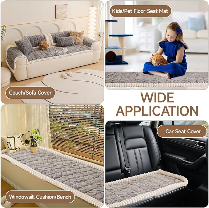 OTOB All Season Couch Cover for Dogs Washable, Non Slip Fuzzy Plush Pet Couch - Image 5