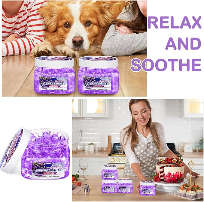 6 Pcs Air Freshener Gel Beads Bulk Odor Eliminator Beads Odor Removing Gel - Image 5