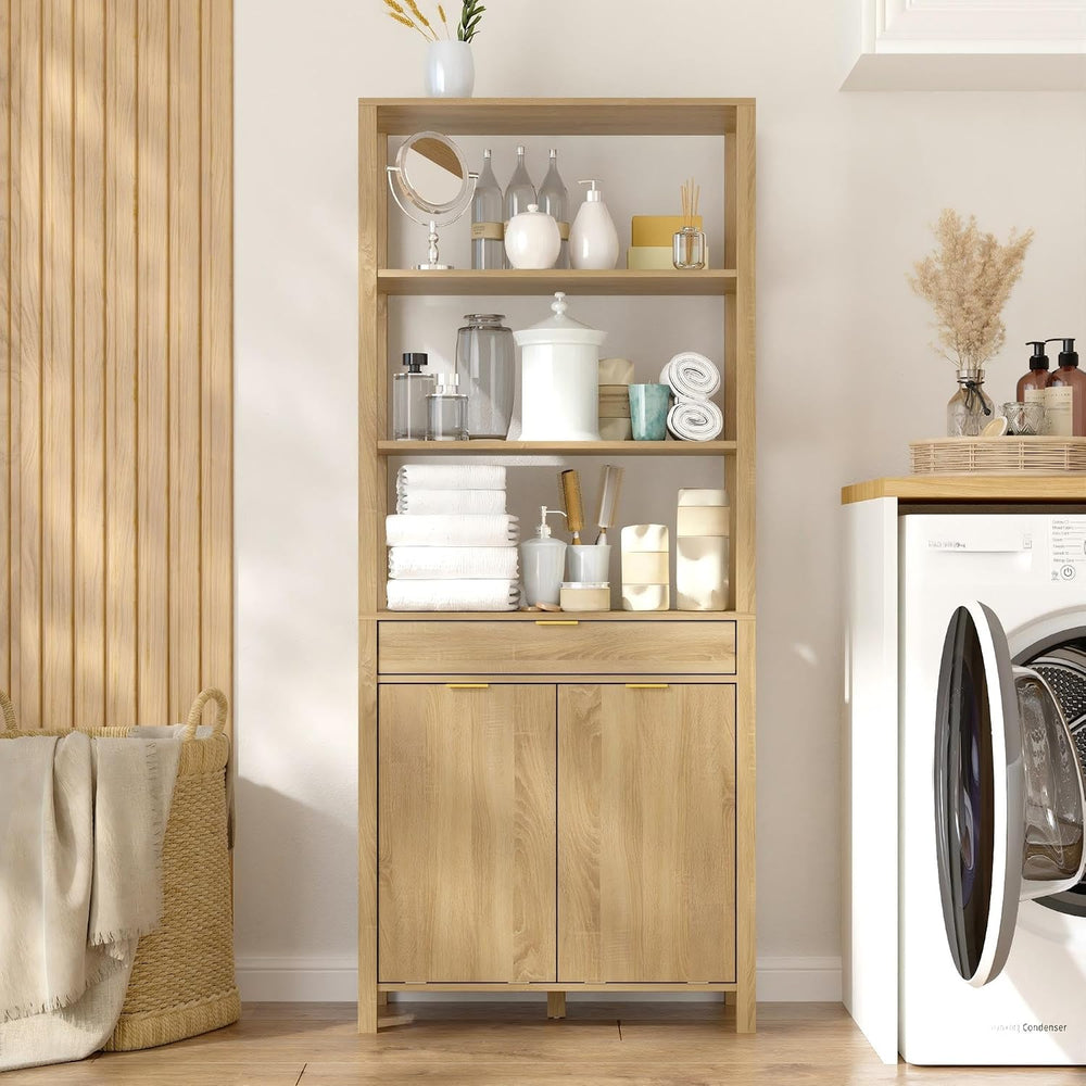 Double Tilt Out Laundry Hamper with Drawer, Hidden Laundry Hamper Cabinet wit...
