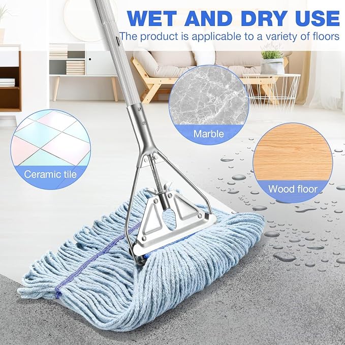Commercial Mop Handle Heavy Duty, Industrial Metal Mop Stick Replacement - Image 2