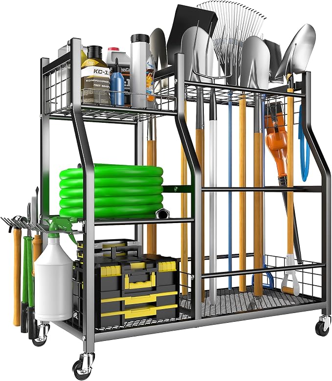 EVERHANGER Garden Tool Organizer Stand, Garage Tool Storage Organization by EVERHANGER