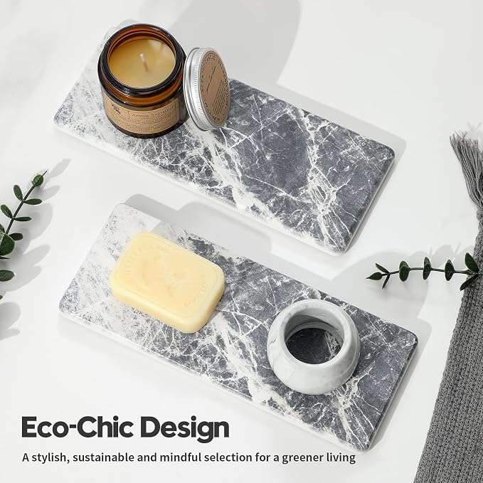 2PCS Bathroom Sink Vanity Trays, Water Absorbing Diatomite Stone Quick Drying - Image 7