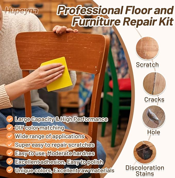 Wood Repair Kit, Wood Furniture Repair Kit, Wood Filler, Wood Putty and - Image 2