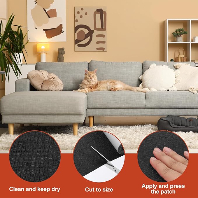 PATIKIL 70x4.4 Inch Linen Repair Tape, Repair Fabric Patch Self Adhesive Couch - Image 3
