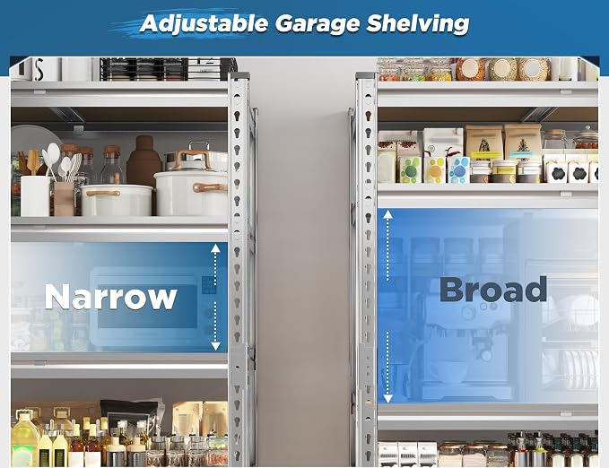 REIBII Garage Shelving, 4 Tier Storage Shelves Load 2000LBS, Adjustable Garage - Image 4