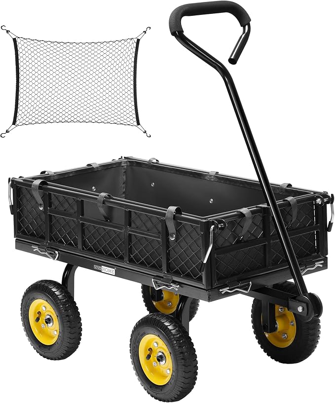 VIVOHOME Heavy Duty 400 Lbs Capacity Mesh Steel Garden Cart Folding Utility by VIVOHOME