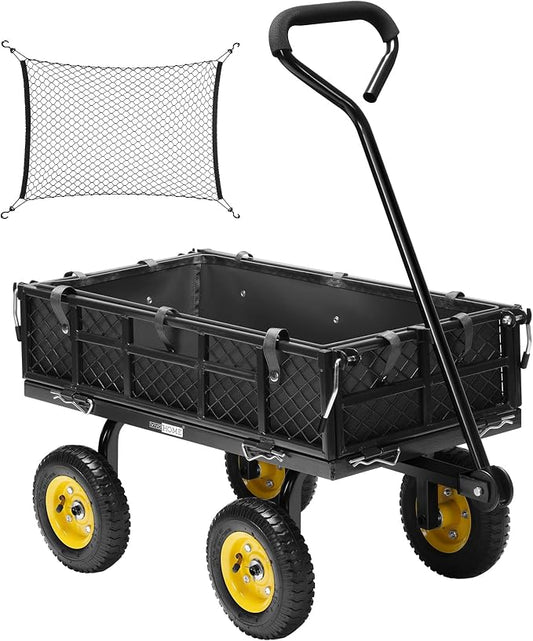 VIVOHOME Heavy Duty 400 Lbs Capacity Mesh Steel Garden Cart Folding Utility by VIVOHOME