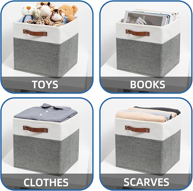 Temary Storage Cubes 12ﾗ12 Fabric Cube Storage Bins Foldable Storage Baskets - Image 4