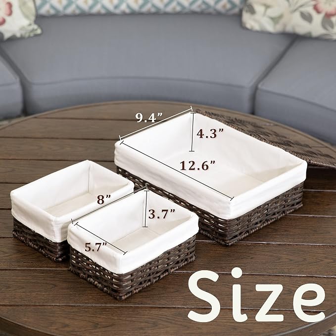 Baskets for Organizing, Undershelf Wicker Storage, Hand Woven Organizer for - Image 2