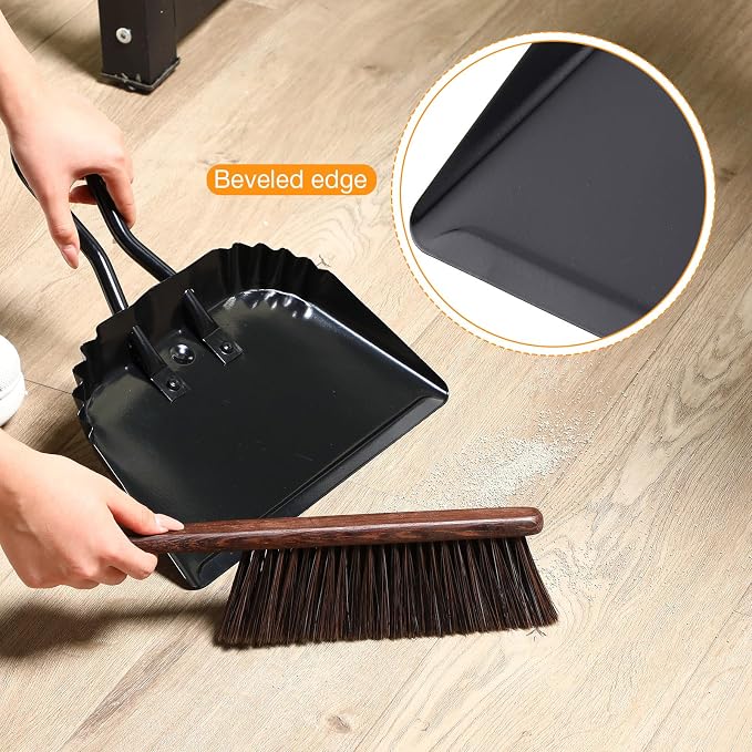 Mumufy 4 Pack 12 inch Heavy Duty Metal Dustpan Large Wide Dust Pans - Image 5