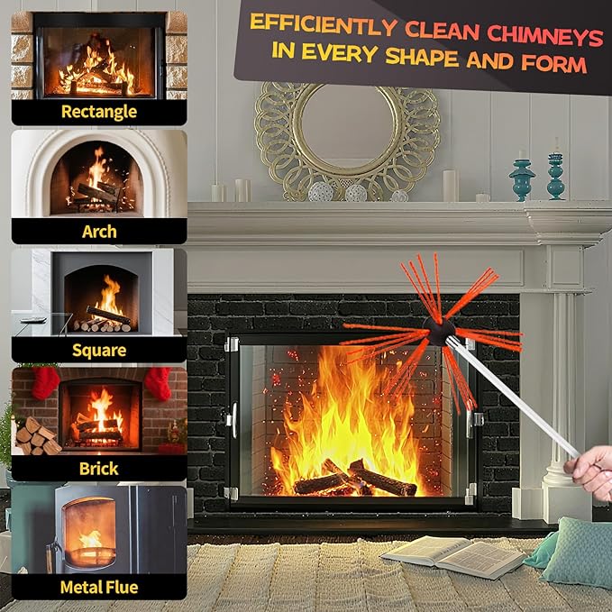 39 Feet Chimney Sweep Kit, Chimney Cleaning Kit - Image 6