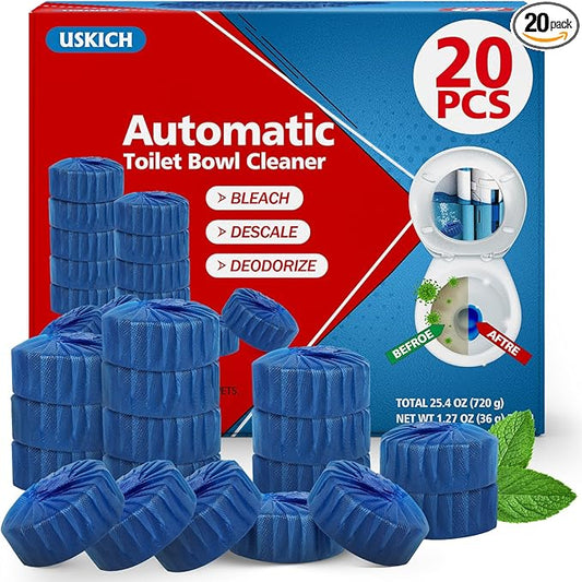USKICH 20 Pack Toilet Bowl Cleaner Tablets, Long-Lasting Household Toilet by USKICH