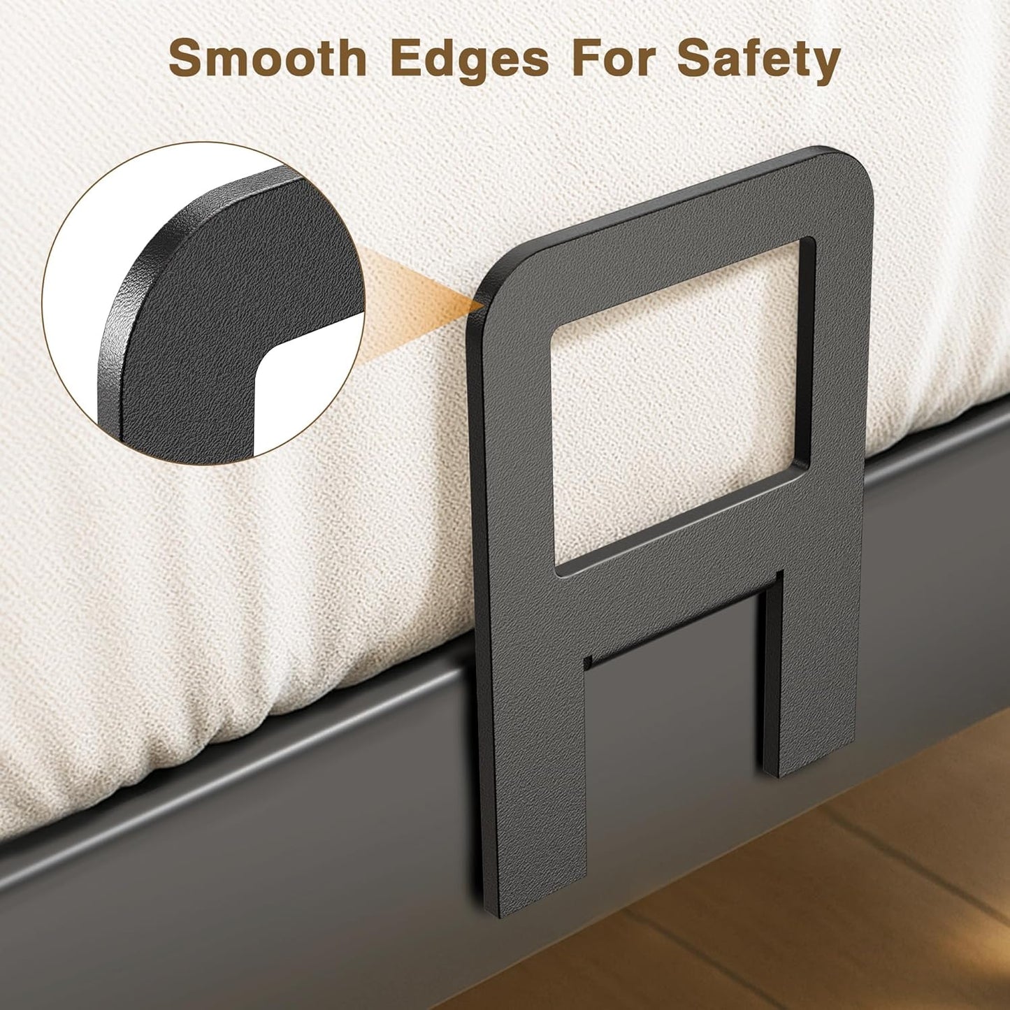niffgaff 6 PCS Adjustable Anti‑Slip Mattress Slide Stopper Grippers Prevent Mattress Slipping, Metal Bed Frame Holder in Place, Black