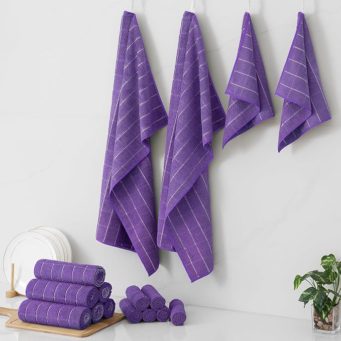 Homaxy Microfiber Kitchen Towels and Dishcloths Set, 16 Pack Soft and Absorbent - Image 8
