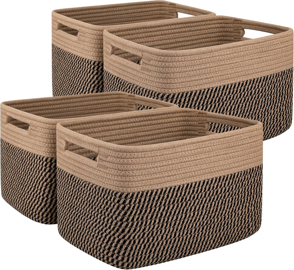 OIAHOMY 4 Pack Storage Baskets for Organizing, Basket for Shelves