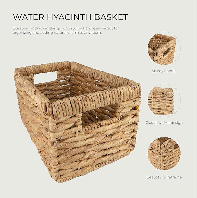 Wicker Basket For Shelves, Baskets for Organizing, Woven Storage Basket - Image 2