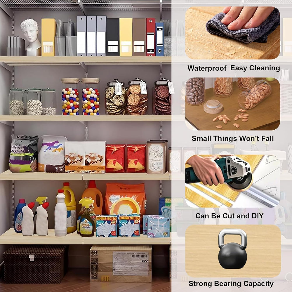 5 Pcs Wire Shelf Covers for Pantry Kitchen Closet Bathroom Office, Moisture-R...