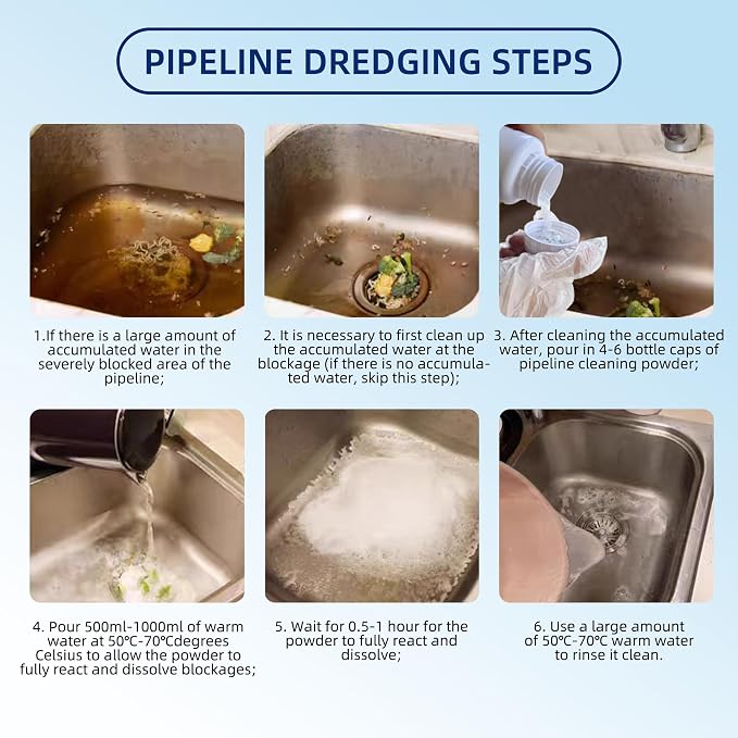 Sink Drain Cleaner, Pipeline Dredging Agent, Unclog Shower Drain, Pipe - Image 2