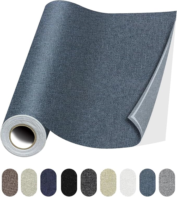Fabric Repair Patches, 17X79 Inch Linen Repair Tape Self-Adhesive Fabric by Lifeshoon