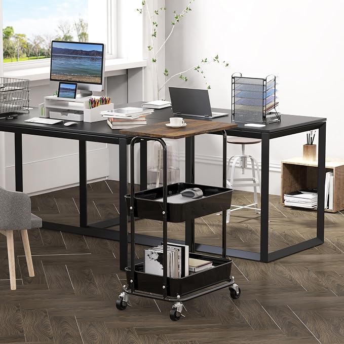 Simple Houseware 2-Tier Rolling Utility Cart - Image 2