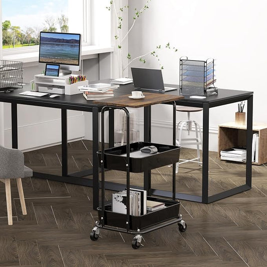 Simple Houseware 2-Tier Rolling Utility Cart - Image 2