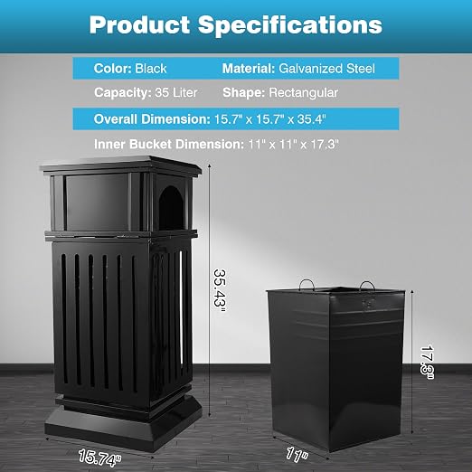 IRONWALLS Commercial Trash Can - Image 3