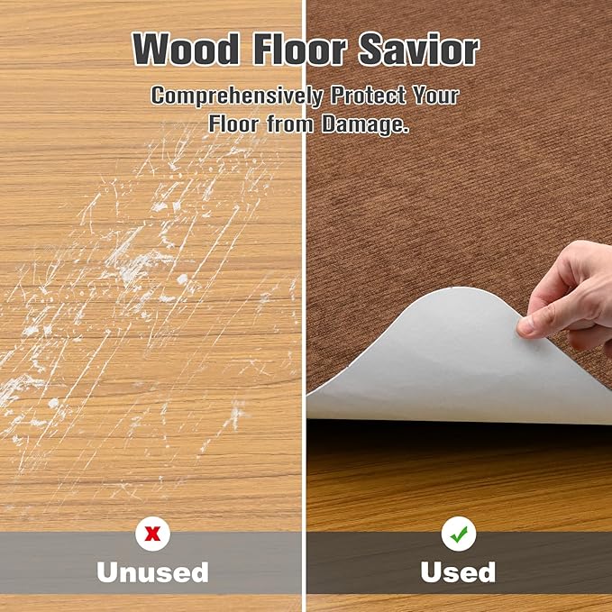 Placoot Desk Chair Mat for Hardwood Floor Corduroy Surface 1/6" Thick 55"x35" - Image 3