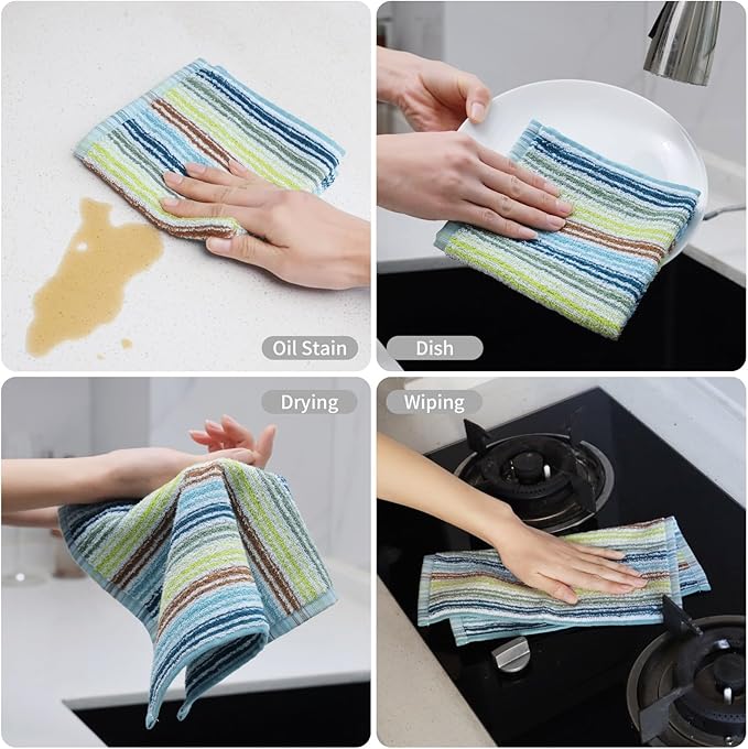 Oeleky Kitchen Dishcloths for Washing Dishes, Ultra Absorbent Dish Rags - Image 3