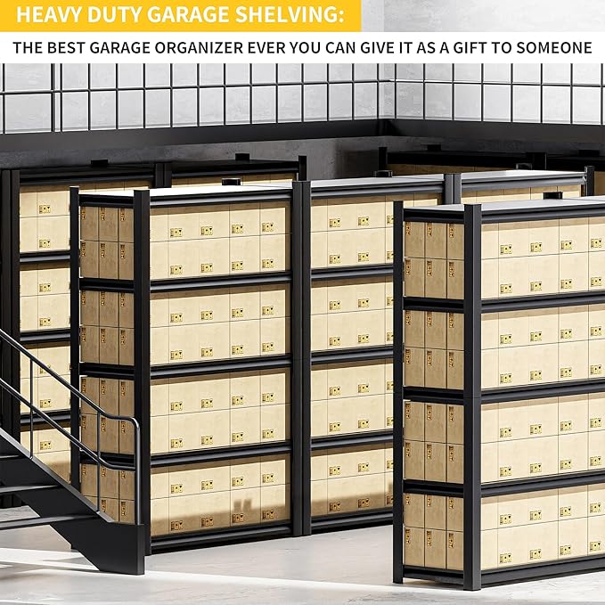 78" H 47.2" Wide Garage Shelving, Thickened Heavy Duty Metal Adjustable Shelves - Image 6