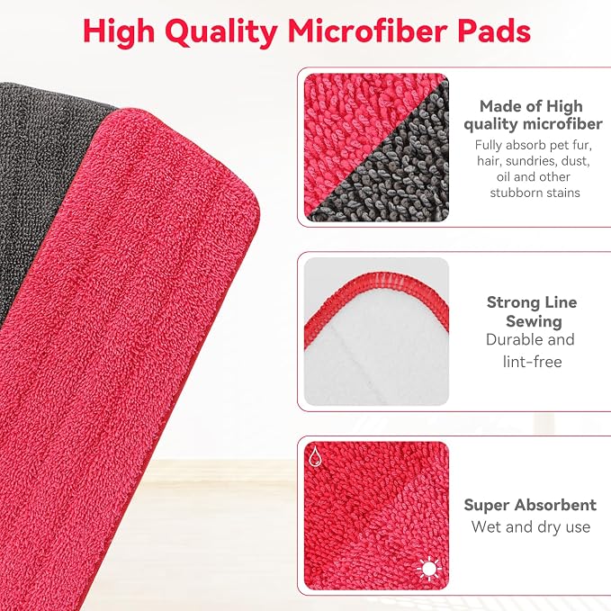 16.5 inch Microfiber Mop Pads for Rubbermaid Reveal Spray Mop and Any 16.5" - Image 3