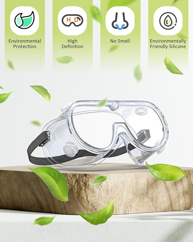 Anti-Fog Indirectly Vented Lab Safety Goggles Over Glasses - Image 5