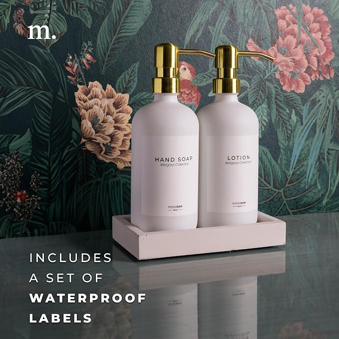 MaisoNovo Soap Dispenser 3-Piece Set | 16.9oz White Bottles - Image 6