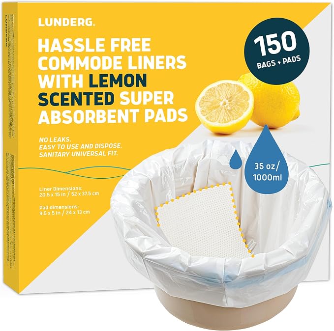 Lunderg Commode Liners with Absorbent Pads by LUNDERG