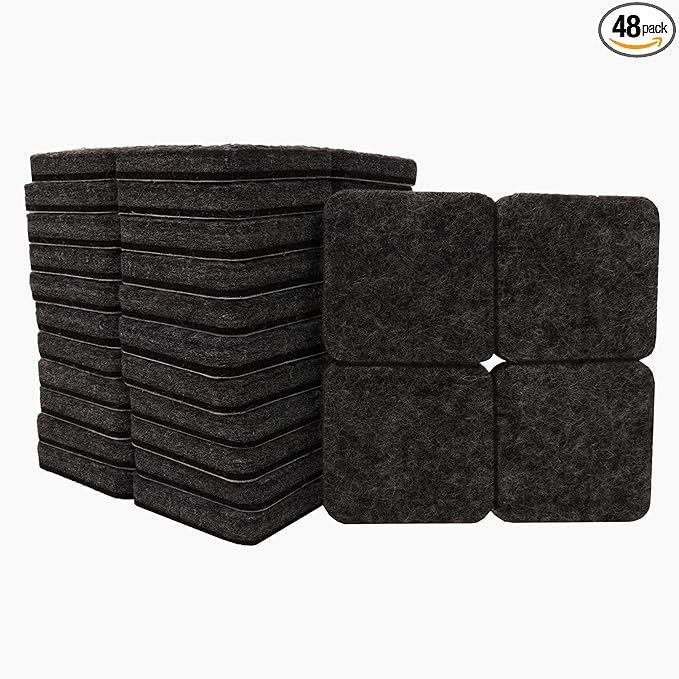 SOFTTOUCH 4717895N Heavy Duty Square Felt Furniture Pads to Protect Hardwood by SOFTTOUCH