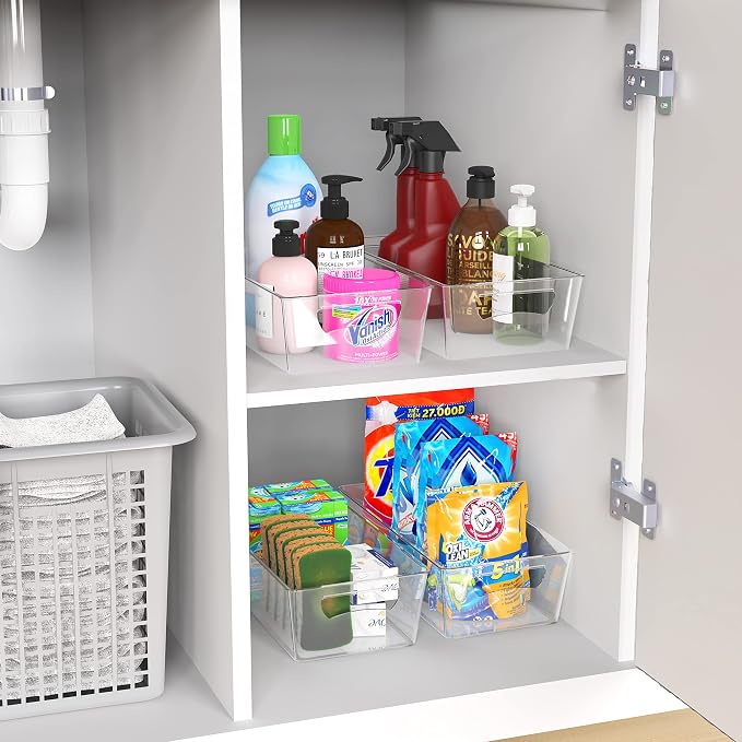 Simple Houseware 4 Pcs Pantry Clear Bin Storage Organizer - Image 5