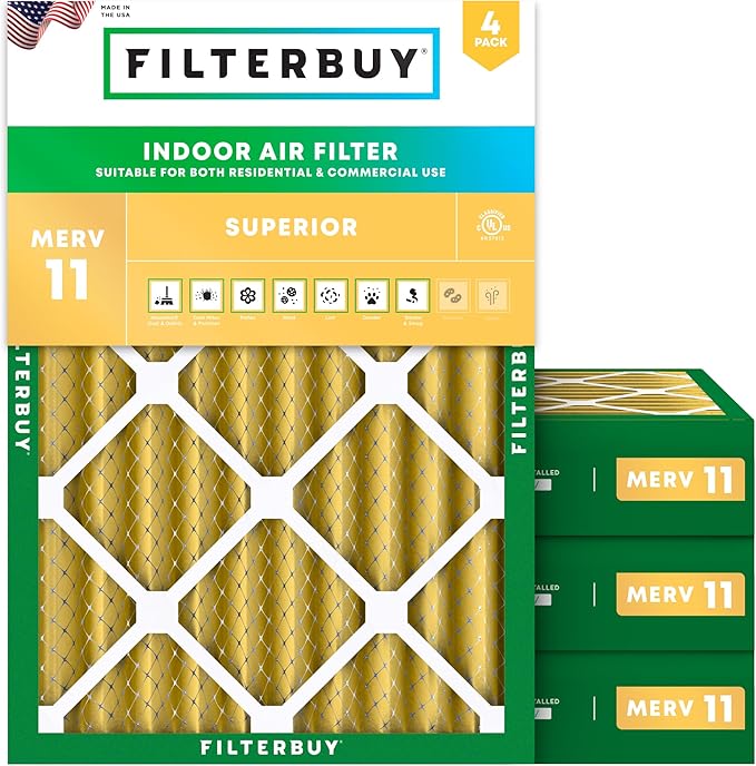Filterbuy 14x20x4 Air Filter MERV 11 Allergen Defense Replacement, by Filterbuy