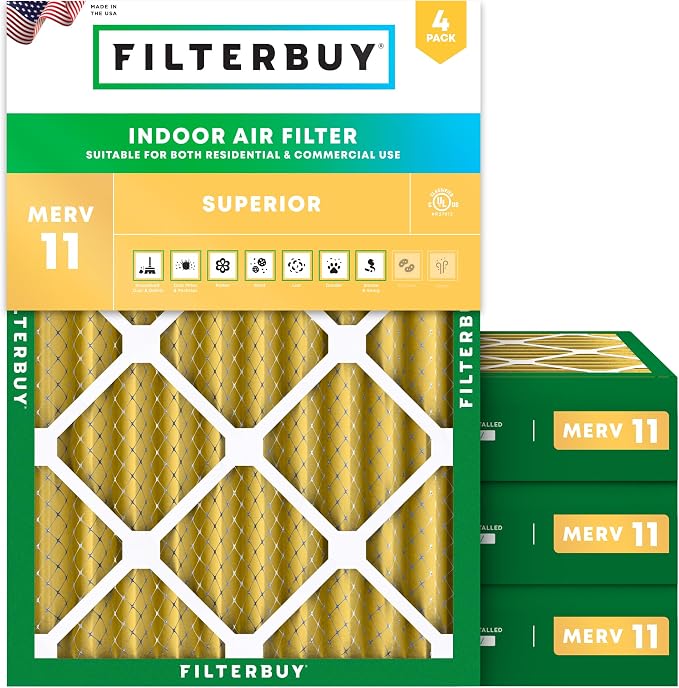 Filterbuy 20x23x4 Air Filter MERV 11 Allergen Defense Replacement, by Filterbuy