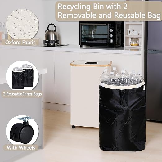 efluky Recycle Bins for Kitchen 100L, Recycling Bin - Image 3