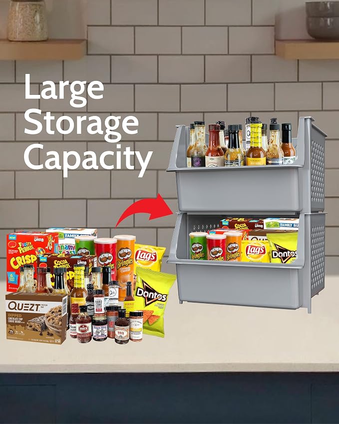 Skywin Plastic Stackable Storage Bins - Image 2